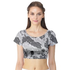 Stone Dragon Camouflage Short Sleeve Crop Top by RespawnLARPer