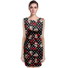 Skulls And Roses Classic Sleeveless Midi Dress by Valentinaart