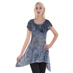 Abstract Art Decoration Design Short Sleeve Side Drop Tunic by Celenk