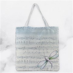 Vintage Blue Music Notes Grocery Tote Bag by Celenk