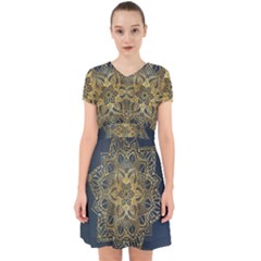 Gold Mandala Floral Ornament Ethnic Adorable In Chiffon Dress by Celenk