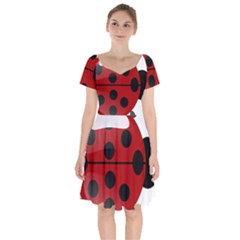 Ladybug Insects Colors Alegre Short Sleeve Bardot Dress by Celenk