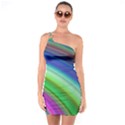 Motion Fractal Background One Soulder Bodycon Dress View1