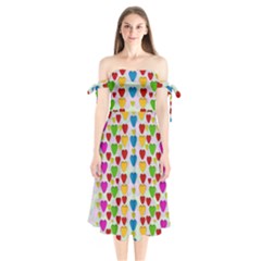 So Sweet And Hearty As Love Can Be Shoulder Tie Bardot Midi Dress by pepitasart