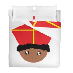 Cutieful Kids Art Funny Zwarte Piet Friend Of St  Nicholas Wearing His Miter Duvet Cover Double Side (full/ Double Size) by yoursparklingshop