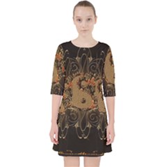 The Sign Ying And Yang With Floral Elements Pocket Dress by FantasyWorld7