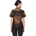 The Sign Ying And Yang With Floral Elements Women s Short Sleeve Shirt View2