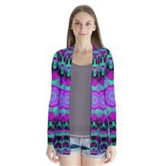 Pattern Drape Collar Cardigan by gasi