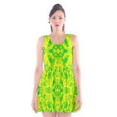 Pattern Scoop Neck Skater Dress by gasi