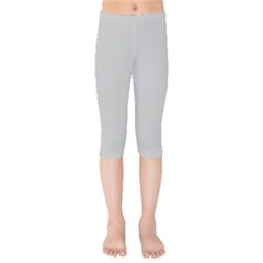 Grey And White Simulated Carbon Fiber Kids  Capri Leggings  by PodArtist