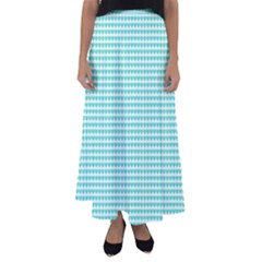 Tiffany Aqua Blue Candy Hearts On White Flared Maxi Skirt by PodArtist