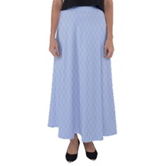 Powder Blue Stitched And Quilted Pattern Flared Maxi Skirt by PodArtist