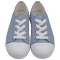 Powder Blue Stitched and Quilted Pattern Kids  Low Top Canvas Sneakers View1