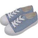 Powder Blue Stitched and Quilted Pattern Kids  Low Top Canvas Sneakers View2