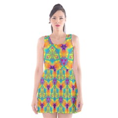 Pattern Scoop Neck Skater Dress by gasi