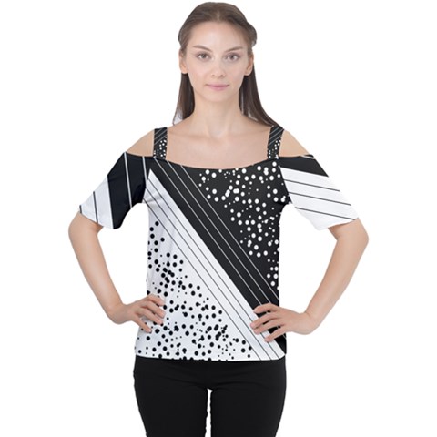 Pattern Cutout Shoulder Tee by gasi