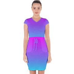 Pattern Capsleeve Drawstring Dress  by gasi