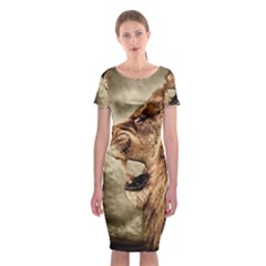 Roaring Lion Classic Short Sleeve Midi Dress by Celenk