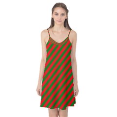 Red And Green Christmas Candycane Stripes Camis Nightgown by PodArtist