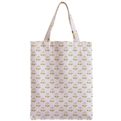 Gold Scales Of Justice On White Repeat Pattern All Over Print Zipper Classic Tote Bag by PodArtist