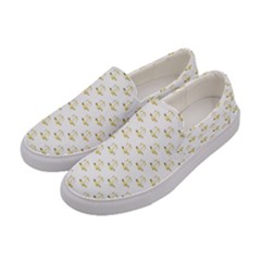 Gold Scales Of Justice On White Repeat Pattern All Over Print Women s Canvas Slip Ons by PodArtist