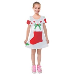 Christmas Stocking Kids  Short Sleeve Velvet Dress by christmastore