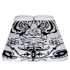 Tiger Animal Decoration Flower Fitted Sheet (california King Size) by Celenk