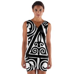 Alphabet Calligraphy Font A Letter Wrap Front Bodycon Dress by Celenk