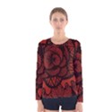 Background Abstract Red Black Women s Long Sleeve Tee View1