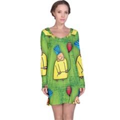 Seamless Repeating Tiling Tileable Long Sleeve Nightdress by Celenk