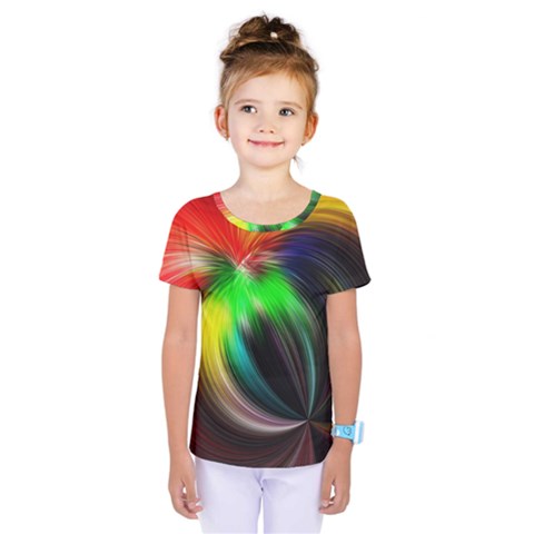 Circle Lines Wave Star Abstract Kids  One Piece Tee by Celenk