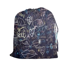 Graffiti Chalkboard Blackboard Love Drawstring Pouches (xxl) by Celenk