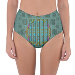 Freedom Is Every Where Just Love It Pop Art Reversible High-waist Bikini Bottoms by pepitasart