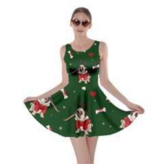 Pug Xmas Pattern Skater Dress by Valentinaart