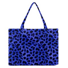 Blue Cheetah Print  Zipper Medium Tote Bag by allthingseveryone