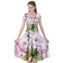 Wonderful Flowers, Soft Colors, Watercolor Cap Sleeve Wrap Front Dress View1