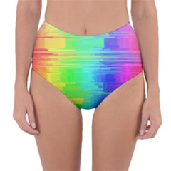 Colors Rainbow Chakras Style Reversible High-waist Bikini Bottoms by Celenk