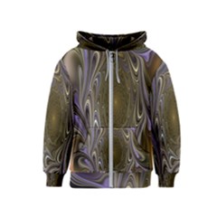 Fractal Waves Whirls Modern Kids  Zipper Hoodie by Celenk