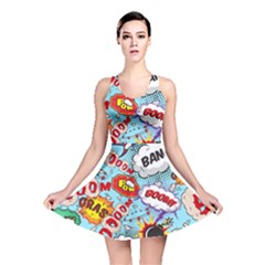 Comic Pattern Reversible Skater Dress by Bigfootshirtshop