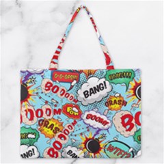 Comic Pattern Zipper Medium Tote Bag by Bigfootshirtshop