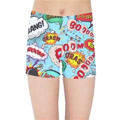 Comic Pattern Kids Sports Shorts by Bigfootshirtshop