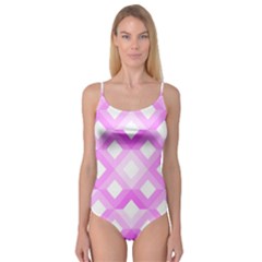 Geometric Chevrons Angles Pink Camisole Leotard  by Celenk