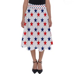 Patriotic Red White Blue Stars Usa Perfect Length Midi Skirt by Celenk