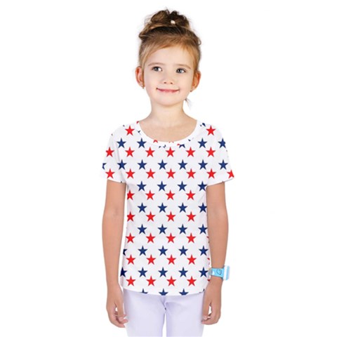 Patriotic Red White Blue Stars Usa Kids  One Piece Tee by Celenk