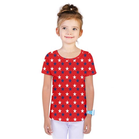 Patriotic Red White Blue Usa Kids  One Piece Tee by Celenk