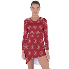 Pattern Background Holiday Asymmetric Cut-out Shift Dress by Celenk