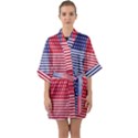 American Flag Patriot Red White Quarter Sleeve Kimono Robe View1