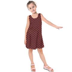 Sexy Red And Black Polka Dot Kids  Sleeveless Dress by PodArtist