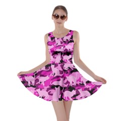 Hot Pink Catmouflage Camouflage Skater Dress by PodArtist