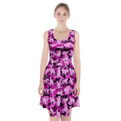 Hot Pink Catmouflage Camouflage Racerback Midi Dress by PodArtist